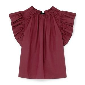 Ulla Johnson Bordeaux Leigh Short Sleeve Top